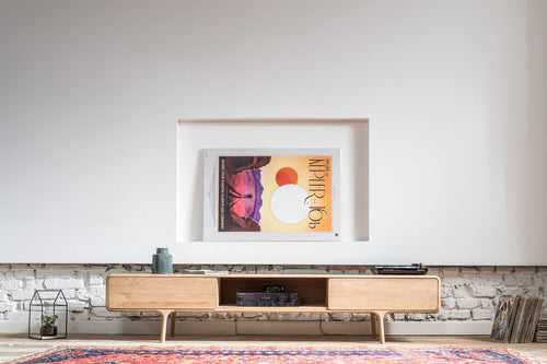 Gazzda Fawn Lowboard Whitewash - TV meubel - 2 Lades - 220 x 45 cm