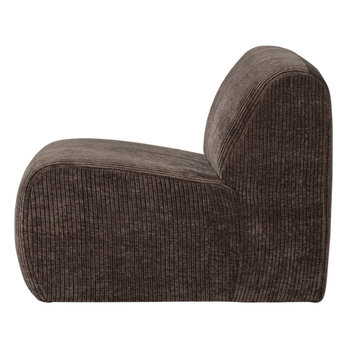 WOOOD 1-zits bank Mojo Base - Ribstof - Bruin - 74x84x97