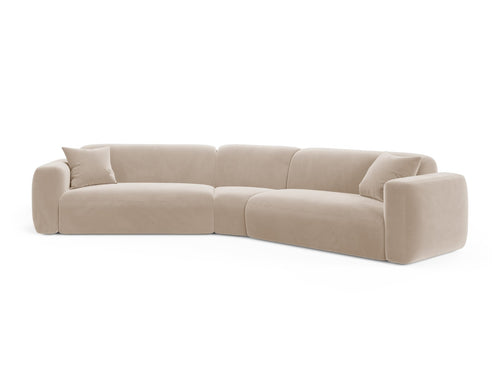 Cosmopolitan Design Symmetrische modulaire hoekbank Strino 3-zits, flueel beige - 210x344x78cm