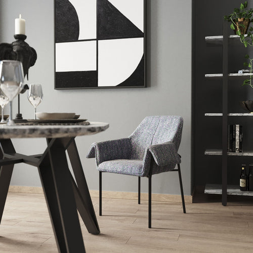 Kare Design Stoel met armleuning Bess Flitter grijs - vtwonen shop