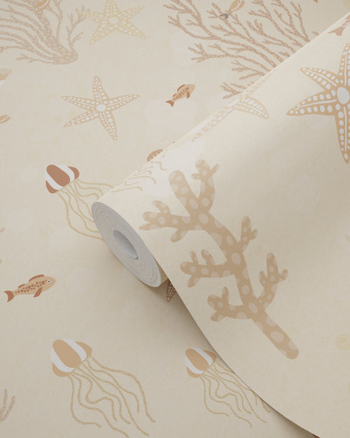 ESTAhome behang onderwaterwereld warm beige - 50 x 900 cm - 130930 - vtwonen shop