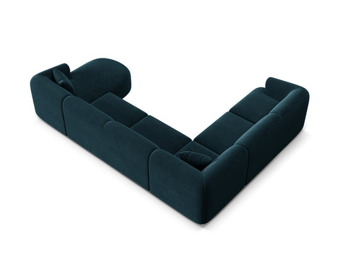 Cosmopolitan Design Modulaire panoramische hoekbank links Campi 7-zits, flueel diepe olie - 255x330x70cm