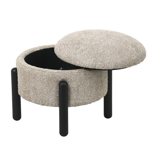 Giga Meubel Poef Charlise - Taupe - Stof/Metaal - 45x45x36cm - vtwonen shop