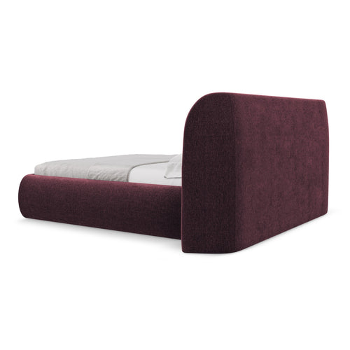 LaMiaSofa Bed met opbergruimte Trieste - chenille stof - bordeaux - 190x215x110