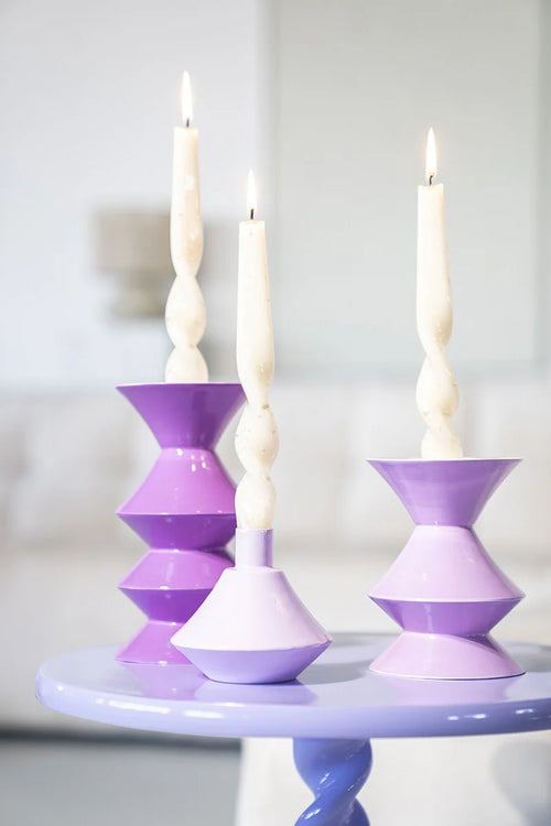 FurniLux Kaarsenhouder set Yack - lilac -  10x10x19 cm - vtwonen shop