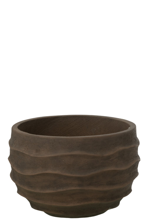 J-Line bloempot Golf + Buiten zand - steen - bruin - small