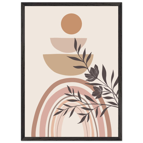 Artfulprints Poster met Lijst Boho – Harmony curve   - 50x70 cm - beige
