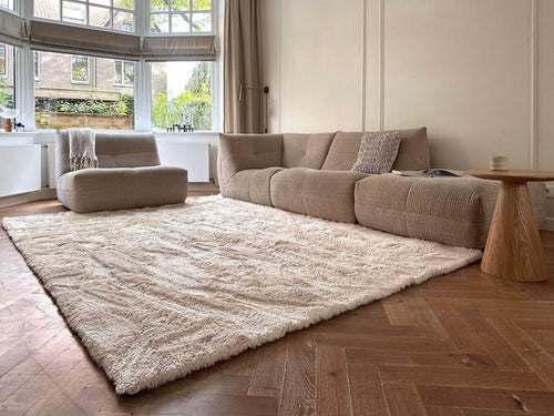 Hoogpolig vloerkleed Odelia beige/wit - Interieur05 - 230 x 160 cm - vtwonen shop