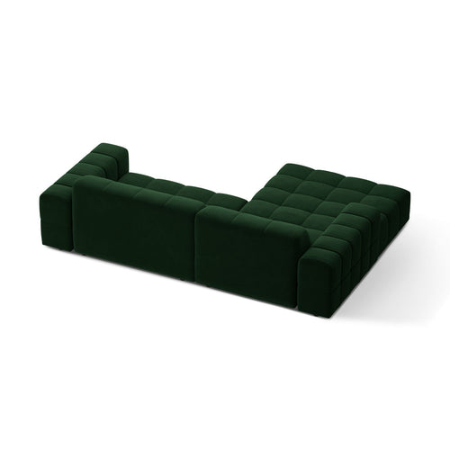 Cosmopolitan Design - Linker hoekbank Chicago 3-zits, flueel flessengroen - 167x234x78cm
