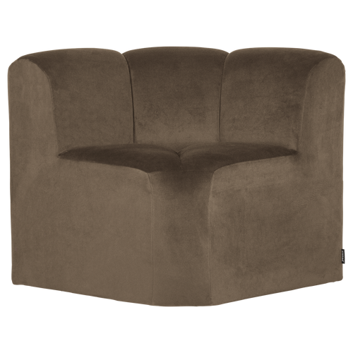 WOOOD eetbank hoek met rugleuning Mojo - Velvet - Taupe - 83x83x83