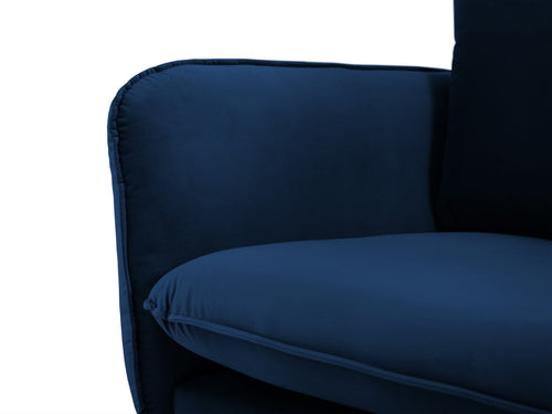 Cosmopolitan Design rechter hoekbank Vienna 6-zits, flueel, koningsblauw - 185x275x95cm