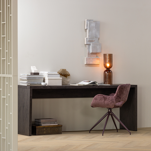 WOOOD eetkamerstoel Eliva - Structure Velvet - Paars - Set van 2
