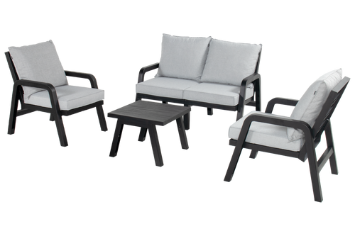 Hartman Loungeset Ibiza - Antraciet/Grijs - Kunststof - 4-Persoons