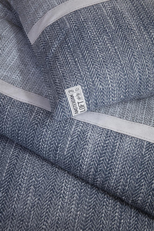 Rivièra Maison - Amsterdam Loft dekbedovertrek - Lits-Jumeaux - 240x200/220 cm - Blauw Grijs