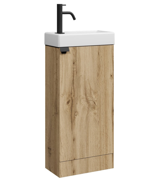 Badplaats Toiletmeubel Orion 40 x 22 cm – Licht Eiken – Fonteinmeubel met Wastafel