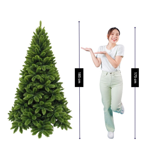 Triumph Tree Tsuga Kerstboom - Groen met Besneeuwd Effect en Winterse Uitstraling - Kerstversiering voor Binnenshuis Gebruik - Kunstboom van PVC met