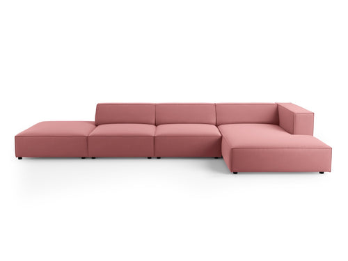 Cosmopolitan Design rechter hoekbank Arendal 5-zits, flueel, zalm - 166x341x70cm