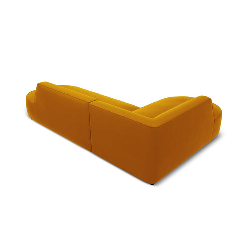 Cosmopolitan Design - Modulaire hoekbank links Siena 4-zits, flueel geel - 180x273x69cm