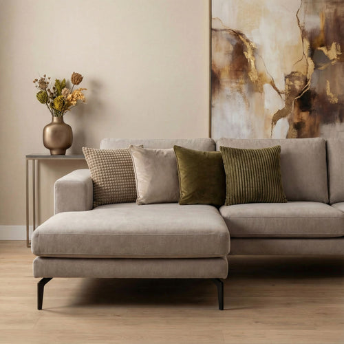 KUSSENSET - 4-delig Mixed Textures - 45x45 cm - inclusief binnenkussens - zwart, antraciet