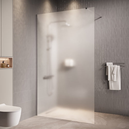 Badplaats Douchewand Florida 100 x 200 cm – Chroom – Inloopdouche 8 mm met Melkglas