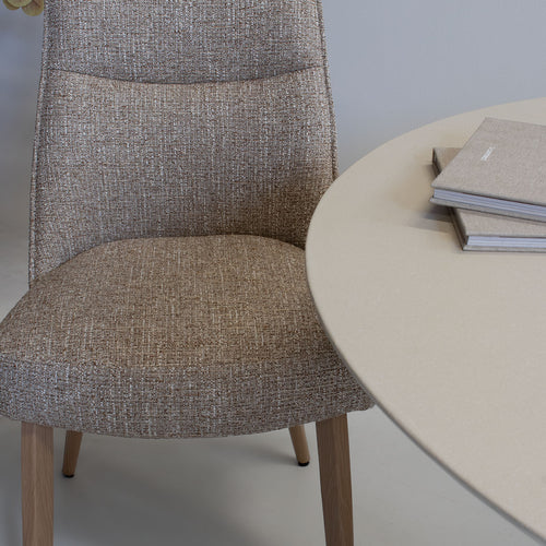 DÉJA Living Eetkamerstoel Meau - Taupe/Naturel - Zithoogte 47cm - Set van 2 - vtwonen shop