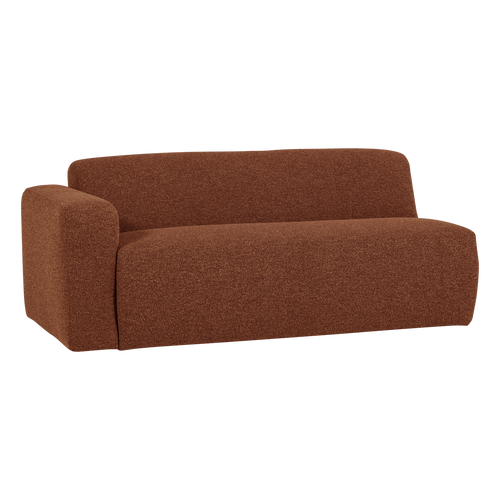 WOOOD 2-zits bank arm links Mojo Base - Bouclé - Roestbruin - 74x185x97