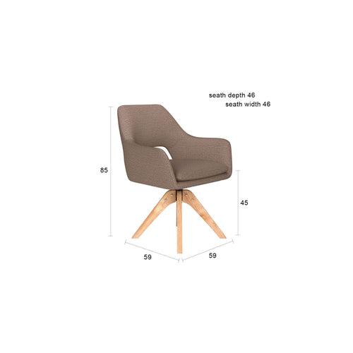 Housecraft Living Mos Eetkamerstoel Draaibaar Hout Pistache groen