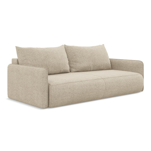 LaMiaSofa 3-zits slaapbank Palermo - chenille stof - donkerbeige - 216x105x86