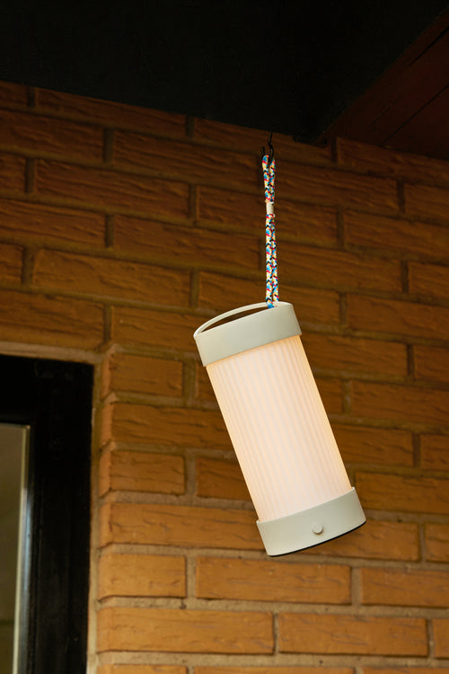 Hübsch draagbare lamp Camp - glas/ijzer - ø9xh21cm, integreret