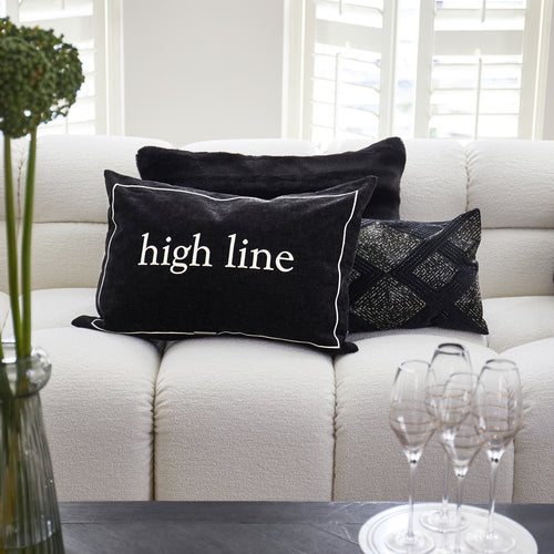 Rivièra Maison High Line Pillow Cover 65x45 - Polyester - Zwart - vtwonen shop