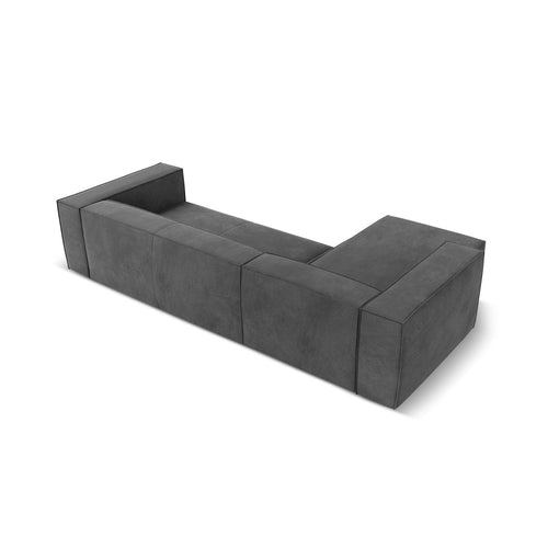 Cosmopolitan Design - Linker hoekbank Turin 5-zits, structurele stof grijs - 173x290x68cm