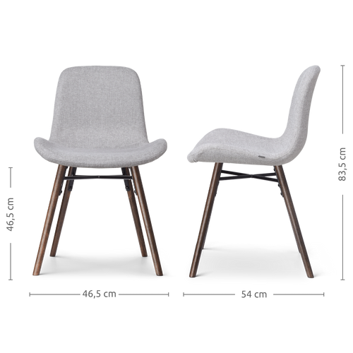 Nolon Nena-Fé Eetkamerstoelen Set van 2 - Lichtgrijs - Walnoot - vtwonen shop