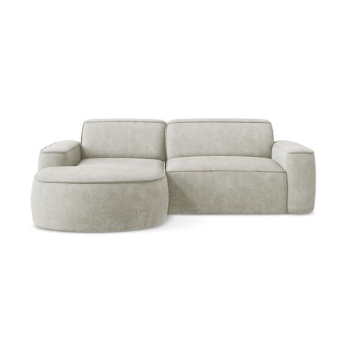 LaMiaSofa hoekbank links Melissa - chenille stof - parel - 224x166x70