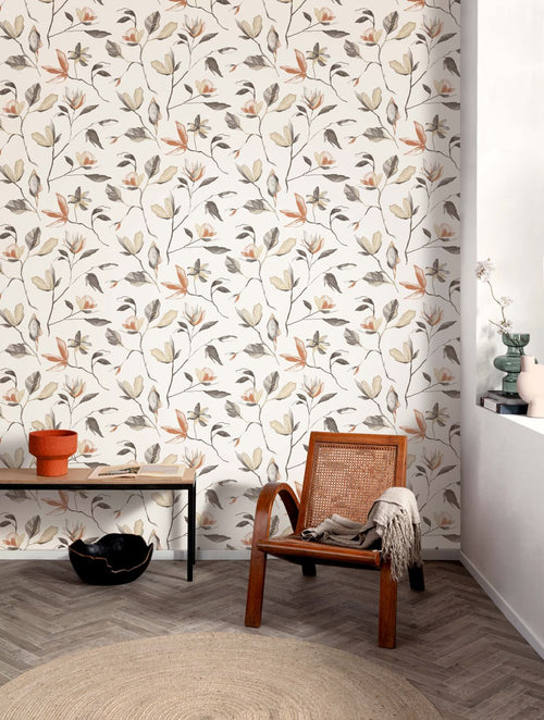 Masureel behang bloemen wit - 53 cm x 10.05 m - 632089 - vtwonen shop