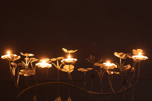 J-Line kandelaar Bloemen - metaal - wit - large - vtwonen shop