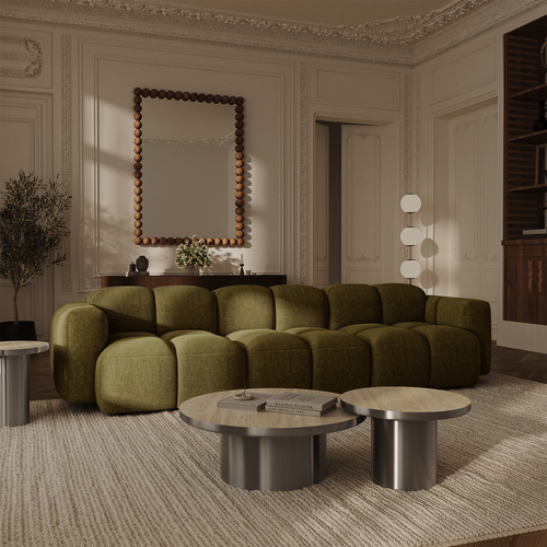 Premium Interiors - Modulaire bank MOSS - fluweel met structuur  258cm