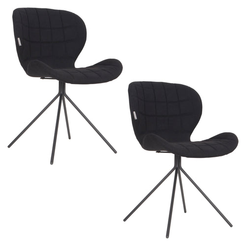 Zuiver OMG Stoel Zwart - Set van 2 - vtwonen shop