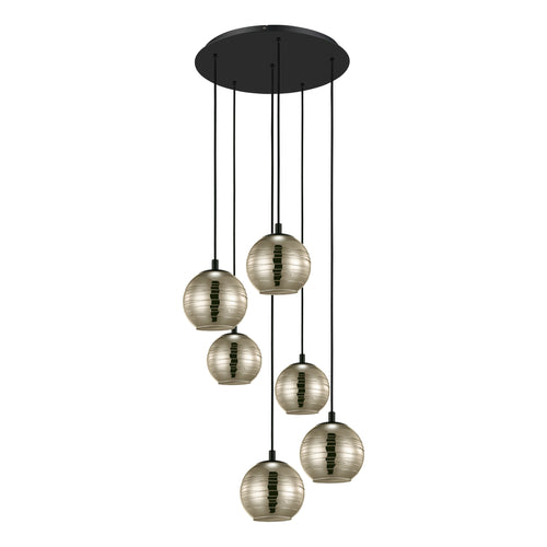 EGLO hanglamp Lemorieta - e27 - 6-lichts - ø 57 cm - zwart/goud - vtwonen shop