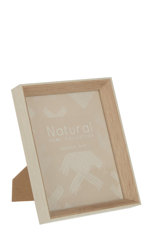 J-Line fotolijst Diepte - hout - creme - large -  2 stuks - vtwonen shop