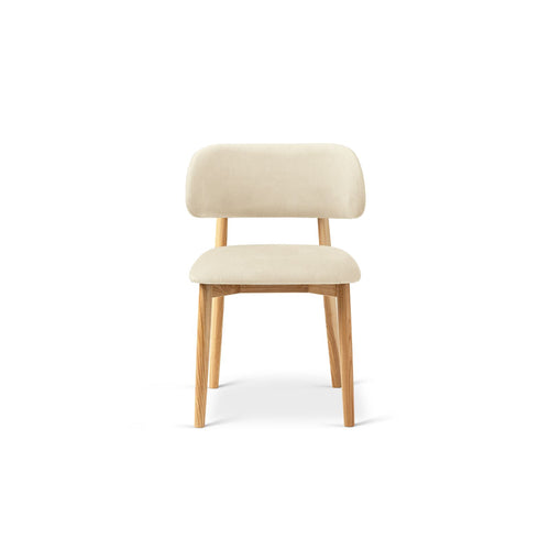 Set van 2 fluwelen stoelen Evan flueel ivoor - 51x49.5x77cm