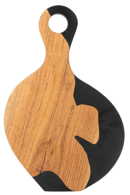 J-Line snijplank Modern - hout/epoxyhars - naturel/zwart