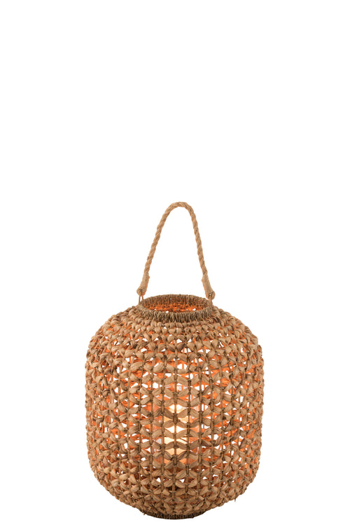 J-Line lantaarn Lena - riet - naturel - medium - vtwonen shop