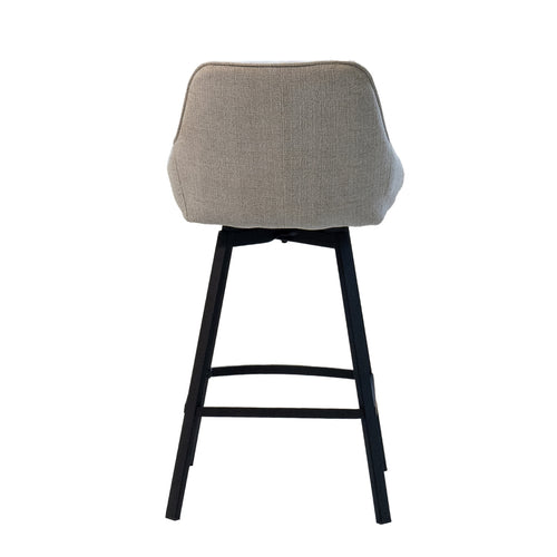 Giga Meubel Barstoel Roos - Stof/Metaal - Beige - Set van 2 - vtwonen shop