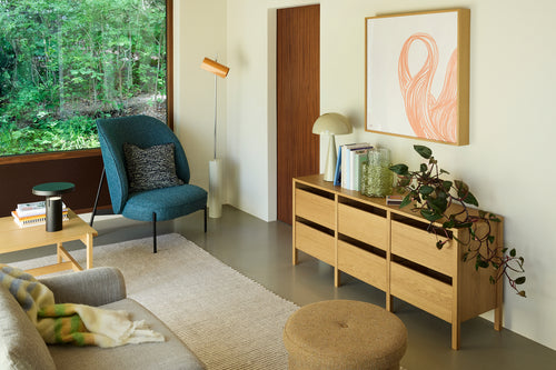 Hübsch salontafel Dash - mdf/okernhouten fineer/eikenhout - 80x80xh47cm