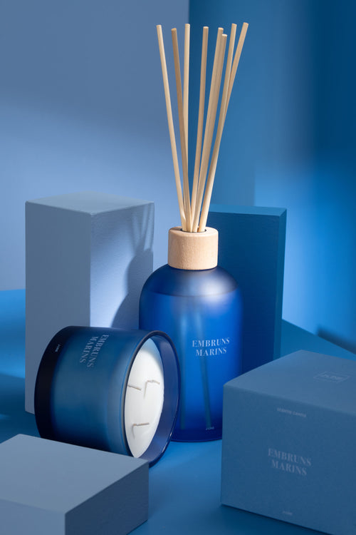 J-Line geurolie + stokjes Accords Essentiels - Embruns Marins - blauw - 550 ml - vtwonen shop