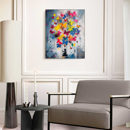 Reinders schilderij Vlinderballon - 50x40cm
