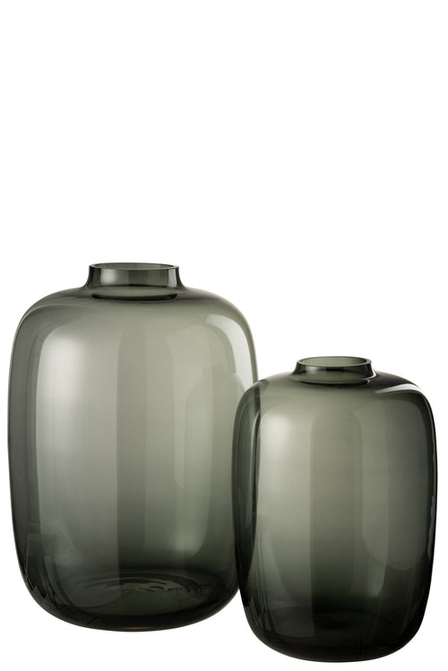 J-Line vaas Cleo - glas - grijs - large - 45 cm hoog