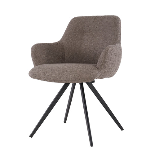 Livingfurn eetkamerstoel Doreen - boucle - Brown - 2 stuks - vtwonen shop