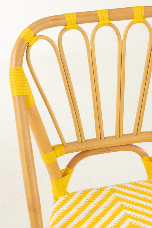 J-Line stoel Live - rotan/kunststof - naturel/geel