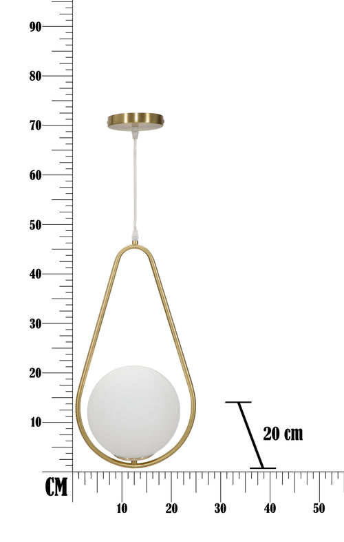Mauro Ferretti kroonluchter - 24x20x47 cm - goud/wit